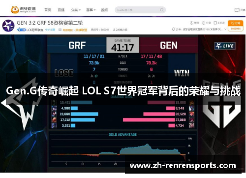 Gen.G传奇崛起 LOL S7世界冠军背后的荣耀与挑战